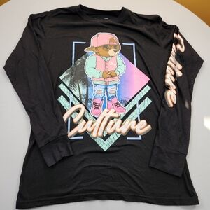 OG Hustle Apparel M Culture Bear T Shirt Long Sleeve